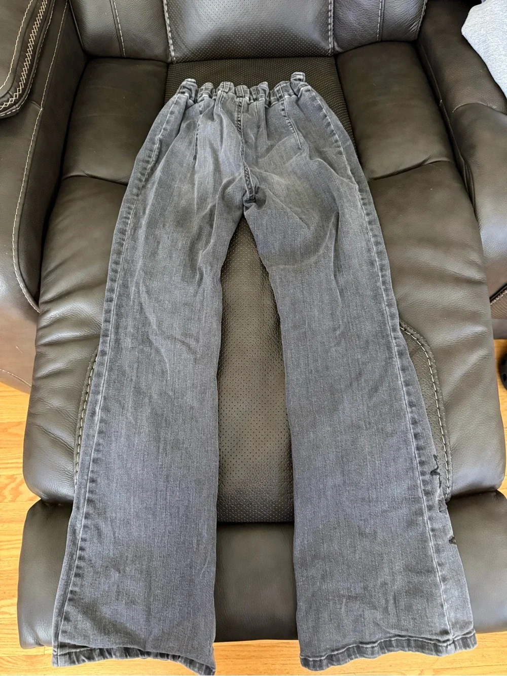OshKosh B’gosh Girls Size 12 Gray Black Flare Jeans Embroidered Stars Y2K